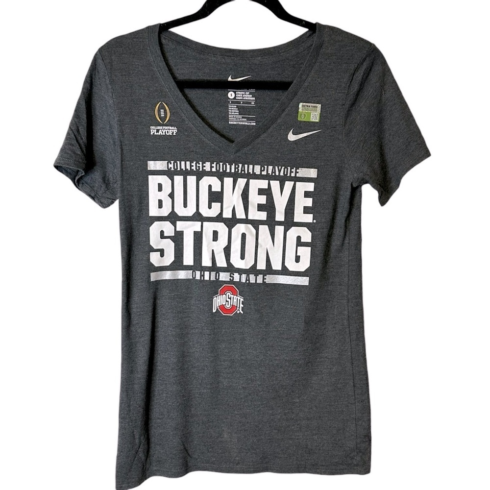 Nike Ohio State Buckeye Strong Playoff Tee NCAA Football Graphic NWT S #36219X